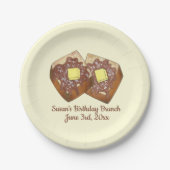 トーストバタフランスのーアンドシロップディナーブレックファーストフード ペーパープレート (正面)