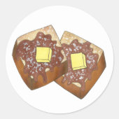 トーストバタフランスのーアンドシロップディナーブレックファーストフード ラウンドシール (正面)