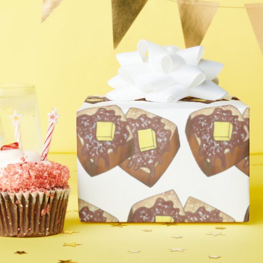 トーストバタフランスのーアンドシロップディナーブレックファーストフード ラッピングペーパー (誕生日パーティー)