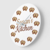 トーストブランチフランスのックブレックファーストノックダイナーキッチン ラージ壁時計 (傾斜)