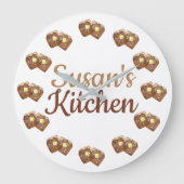 トーストブランチフランスのックブレックファーストノックダイナーキッチン ラージ壁時計 (正面)