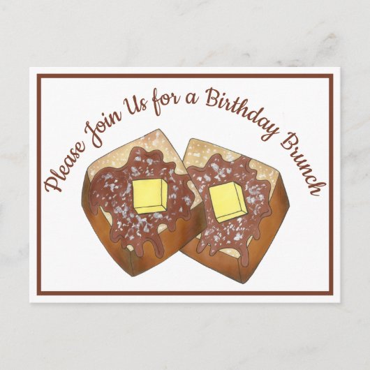 トーストブレックフフランスのァーストブランチパーティの招待状 ポストカード (正面)