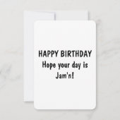 トーストプレーンピンクのハッピーバースデーグリーティングカード サンキューカード (裏面)