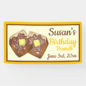 トーストメープルシロップフランスの誕生日ブレックファーストブランチ 横断幕 (横)