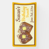 トーストメープルシロップフランスの誕生日ブレックファーストブランチ 横断幕 (縦)