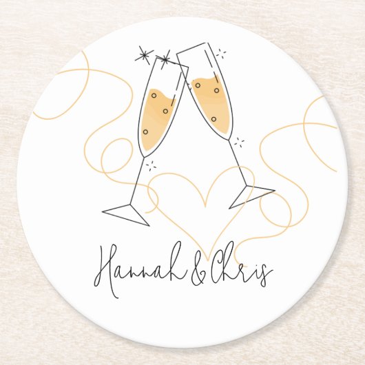 トーストモダン婚約紙コースター ラウンドペーパーコースター (正面)