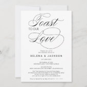 トーストラブ結婚白黒のリハーサルディナー 招待状 (正面)