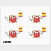 トースト時のジャム 長方形シール (シート)