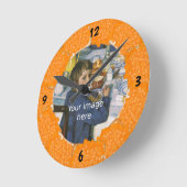 トースト焼いたスナックの豆の写真 ラウンド壁時計 (傾斜)