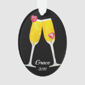 トースト笛ミモサパーソナライズされたス オーナメント (正面)