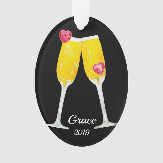 トースト笛ミモサパーソナライズされたス オーナメント (正面)