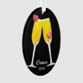 トースト笛ミモサパーソナライズされたス オーナメント (正面)