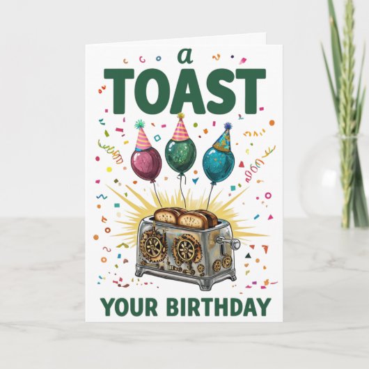 トースト誕生日-おもしろいお祝い カード (正面)