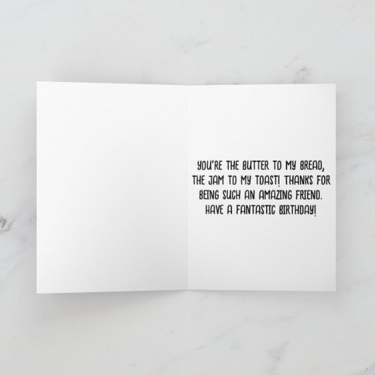トースト誕生日-おもしろいお祝い カード (内部)