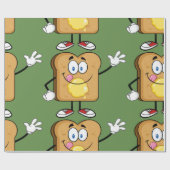 トースト顔ラッピング紙 ラッピングペーパー (フラット)