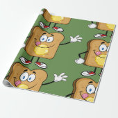 トースト顔ラッピング紙 ラッピングペーパー (アンロールド)