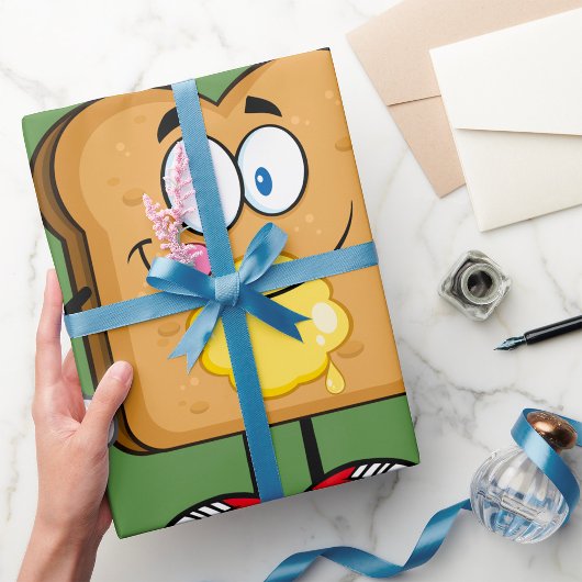 トースト顔ラッピング紙 ラッピングペーパー