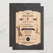 トースト&スモークスシガーバースデーパーティー40招待状 招待状 (正面/裏面)