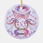 トースト・トゥ・ラブ結婚ズオーナメント セラミックオーナメント (正面)