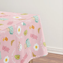 トースト、ベーコン、卵をピンクに添えた可愛い朝食