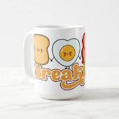 トースト、卵、ベーコン、コーヒーと朝食 コーヒーマグカップ (正面左)