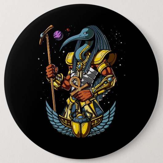 トース・エジプトの神アンク・スカラブ古代記号 缶バッジ (正面)