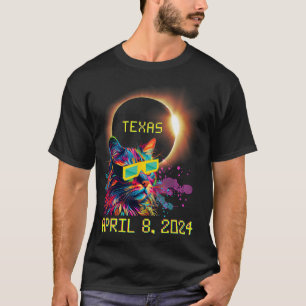 トータリティ太陽のトータル日食キャット2024年4月8日テキサ Tシャツ