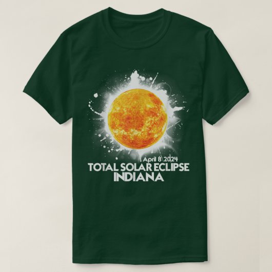 トータリティ・インディアナ2024アメリカ太陽の皆既食 Tシャツ (デザイン正面)