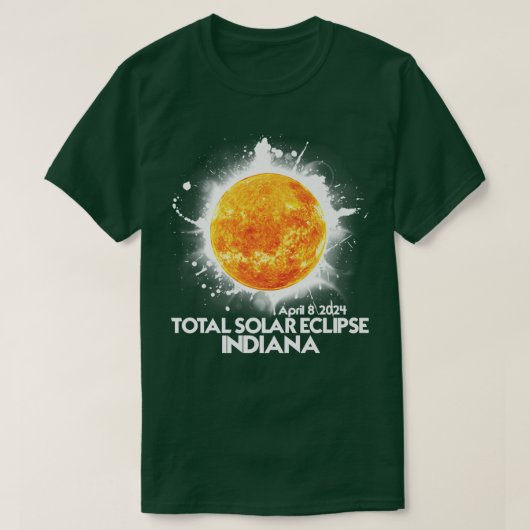 トータリティ・インディアナ2024アメリカ太陽の皆既食 Tシャツ (デザイン正面)