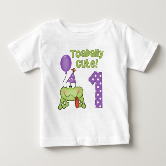 トータリーかわいいカエル1歳の誕生日 ベビーTシャツ (正面)
