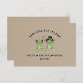 ©トータリーでラブフロッグ素朴結婚カップル サンキューカード (正面/裏面)