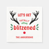 トータルに祝福されたトナおもしろいーダークリスマス応援 スタンダードカクテルナプキン (正面)