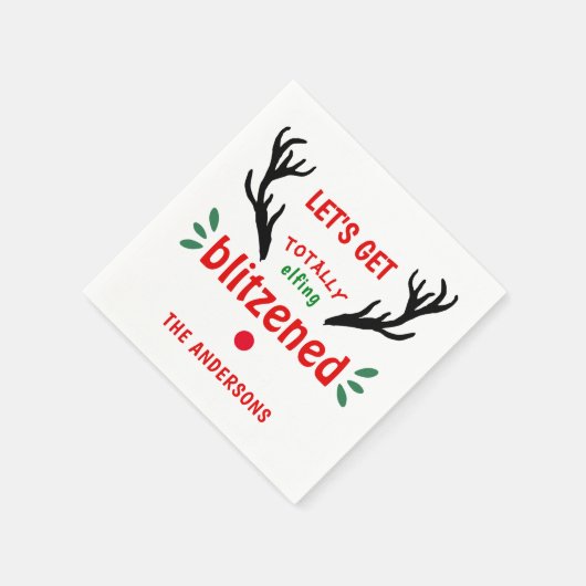 トータルに祝福されたトナおもしろいーダークリスマス応援 スタンダードカクテルナプキン (角)