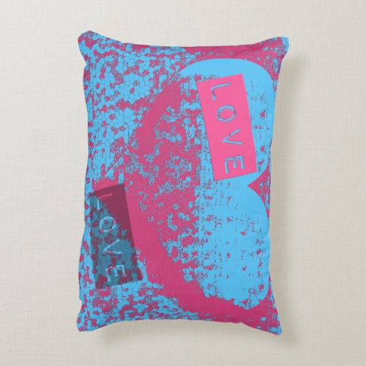 トータルエピックレトロカラーズラブハートデザイン アクセントクッション (裏面(縦))