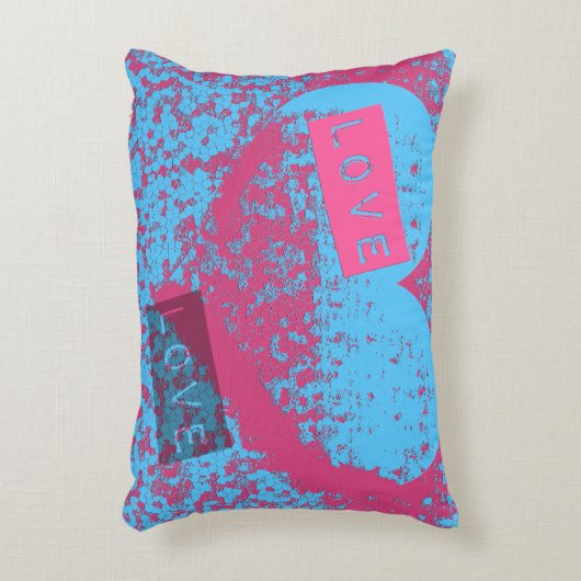 トータルエピックレトロカラーズラブハートデザイン アクセントクッション (正面(垂直))