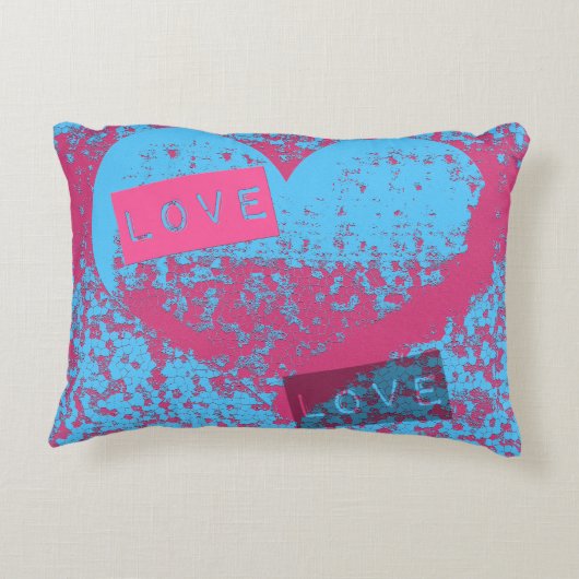トータルエピックレトロカラーズラブハートデザイン アクセントクッション (裏面)