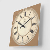 トータルカッコいいアンティーククロック顔 スクエア壁時計 (傾斜)