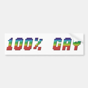 トータルゲイプライドレインボータイポグラフィLGBTQ バンパーステッカー