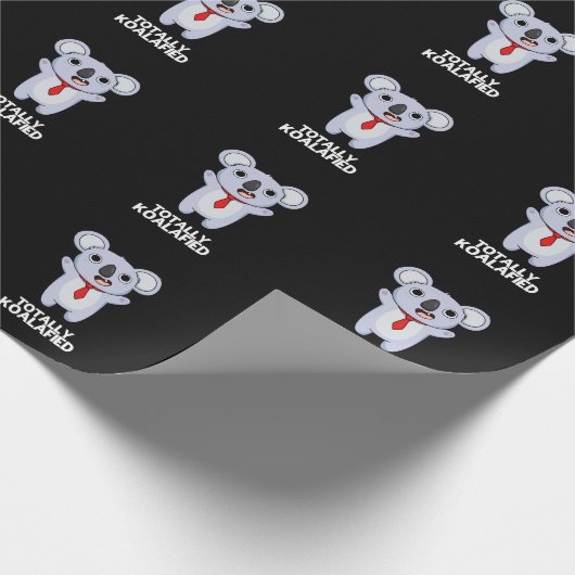 トータルコアラ化コアラおもしろいベアープンダークBG ラッピングペーパー (角)