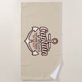 トータルパーソナライズされたキャプテンいかり航海の ビーチタオル (正面)