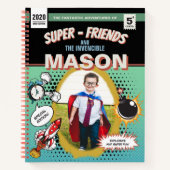 トータルパーソナライズされたレトロ漫画スーパーヒーロースケッチ ノートブック (正面)