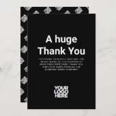 トータルブラックありがとう任意の色鑑賞用カード 招待状 (正面/裏面)