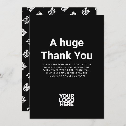 トータルブラックありがとう任意の色鑑賞用カード 招待状 (正面/裏面)