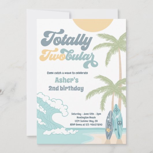 トータルレトロサーフビーチ2nd誕生日 招待状 (正面)