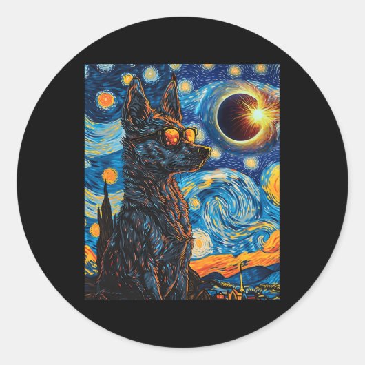 トータル太陽のエクリプスブルーヒーラードッグ ラウンドシール (正面)