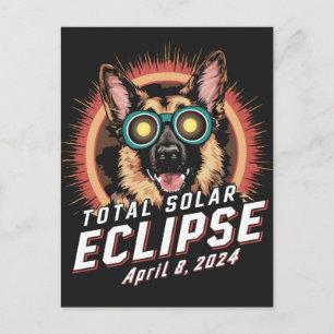 トータル太陽のエクリプス2024年4月ドイツの羊飼い犬 ポストカード