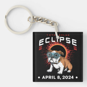 トータル太陽のエクリプス2024年4月ブルドッグ愛好家ギフト キーホルダー