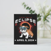 トータル太陽のエクリプス2024年4月ブルドッグ愛好家ギフト ポストカード (スタンド正面)