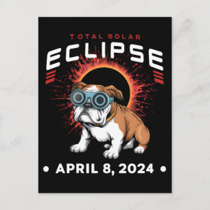 トータル太陽のエクリプス2024年4月ブルドッグ愛好家ギフト ポストカード