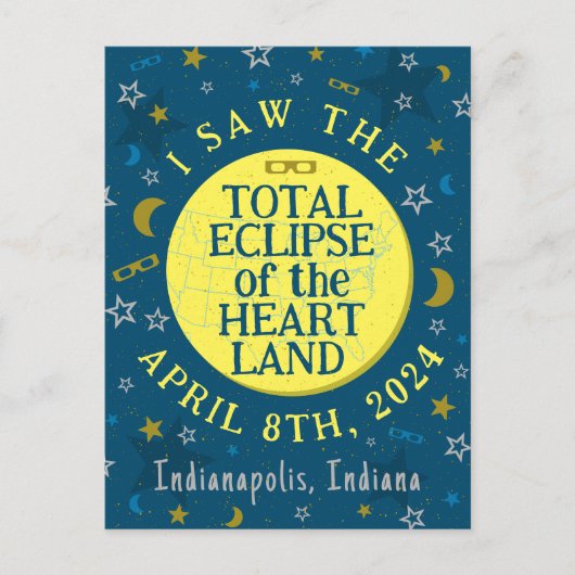 トータル太陽のエクリプス2024年4月8日お土産カスタム ポストカード (正面)